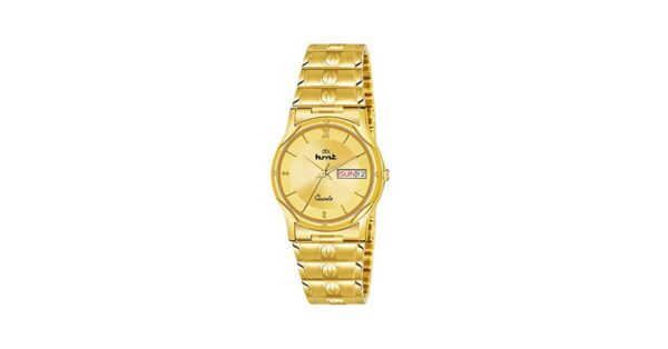 HMT DLX  Exclusive Premium Gold Plated Dial GOLD Golden Chain Day & Date Functioning Analog Watch - For Men HMT D 9151 GOLD +bracelet - Image 4